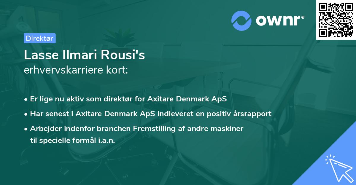 Lasse Ilmari Rousi's erhvervskarriere kort