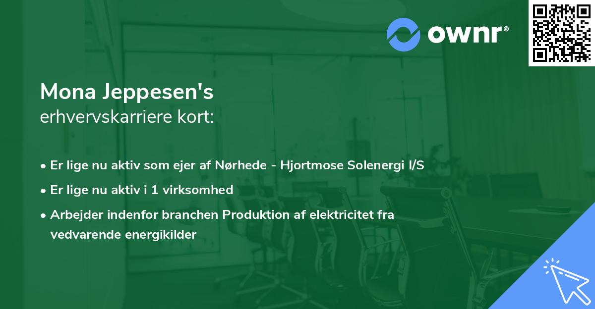 Mona Jeppesen's erhvervskarriere kort