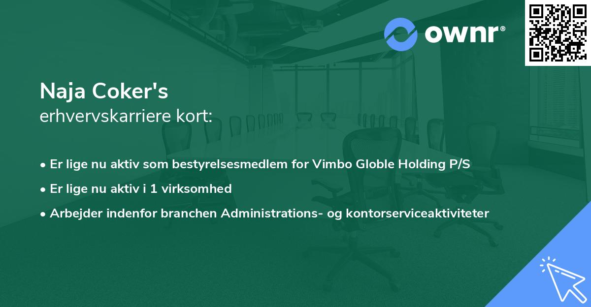 Naja Coker's erhvervskarriere kort