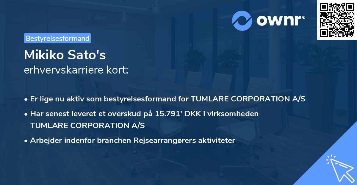 Mikiko Sato's erhvervskarriere kort