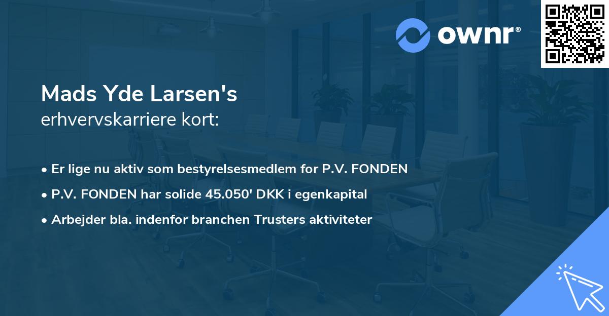 Mads Yde Larsen's erhvervskarriere kort
