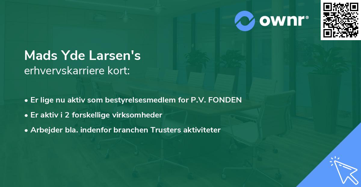 Mads Yde Larsen's erhvervskarriere kort