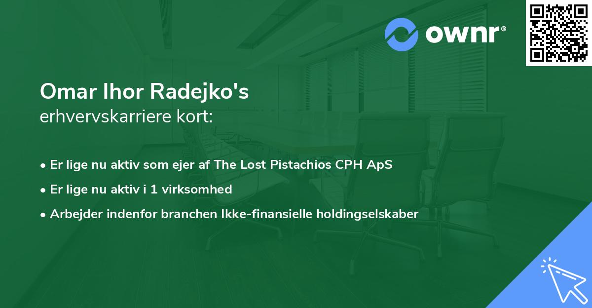 Omar Ihor Radejko's erhvervskarriere kort