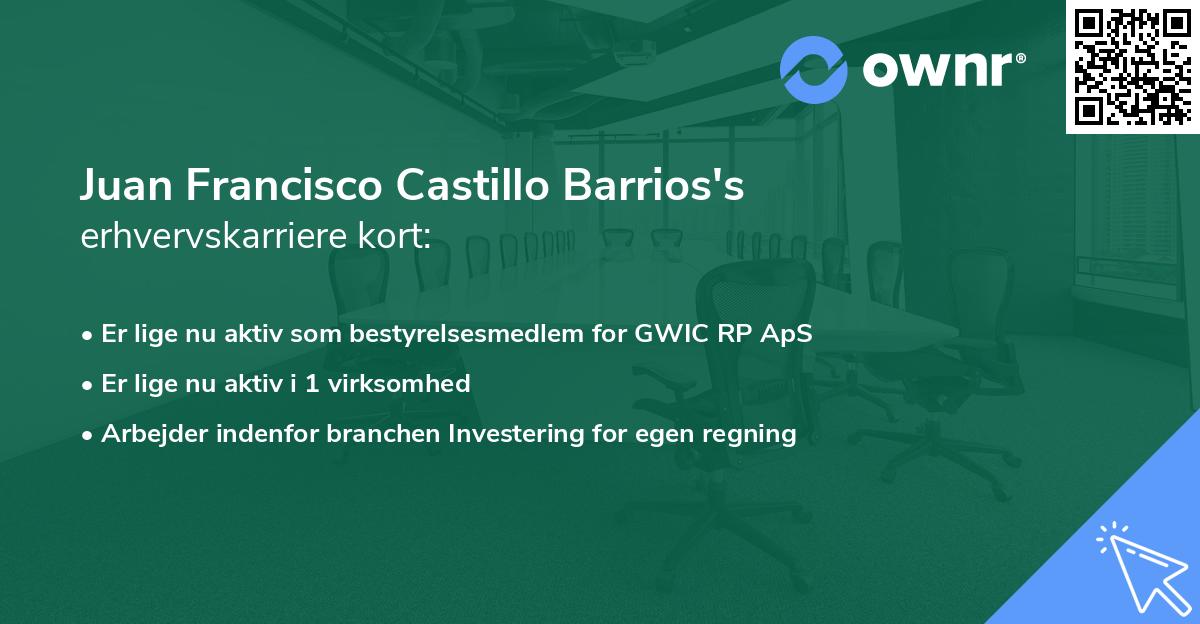 Juan Francisco Castillo Barrios's erhvervskarriere kort