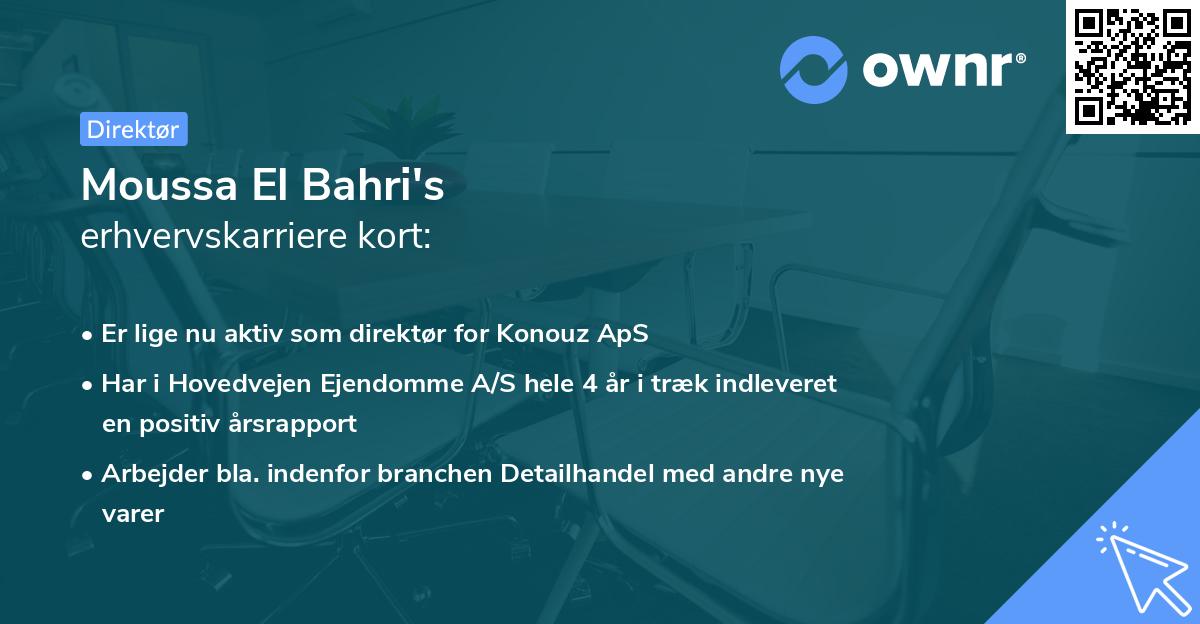 Moussa El Bahri's erhvervskarriere kort