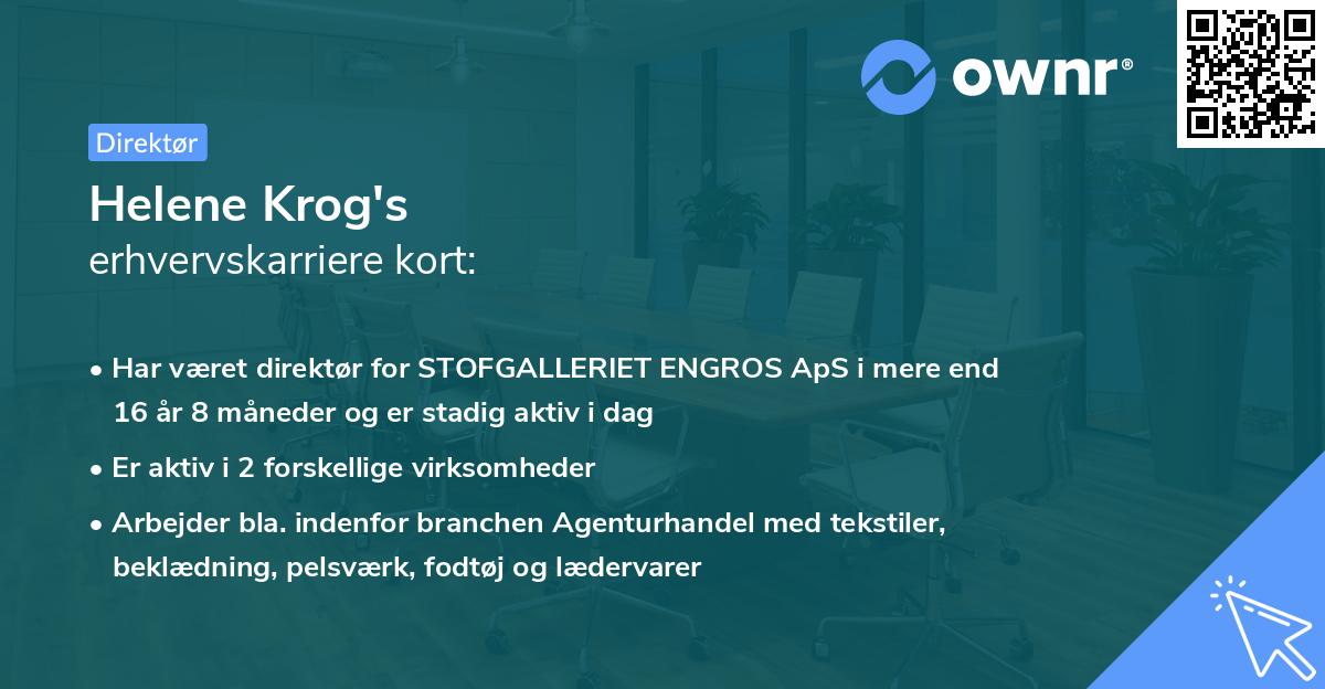 Helene Krog's erhvervskarriere kort