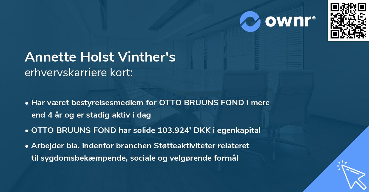 Annette Holst Vinther's erhvervskarriere kort