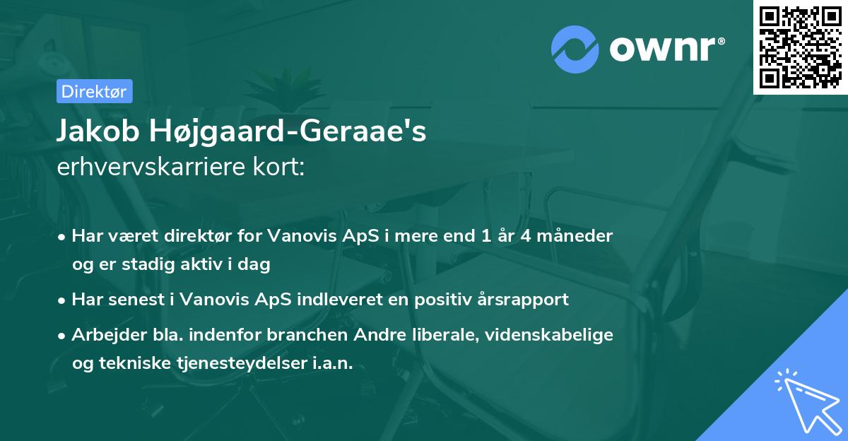 Jakob Højgaard-Geraae's erhvervskarriere kort