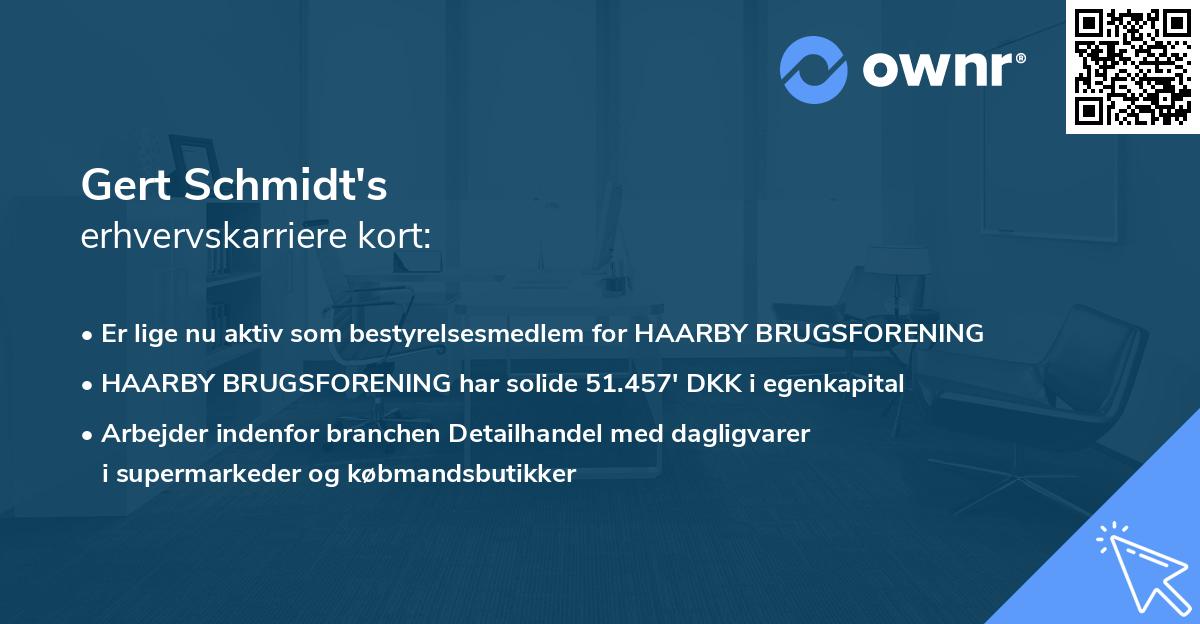 Gert Schmidt's erhvervskarriere kort