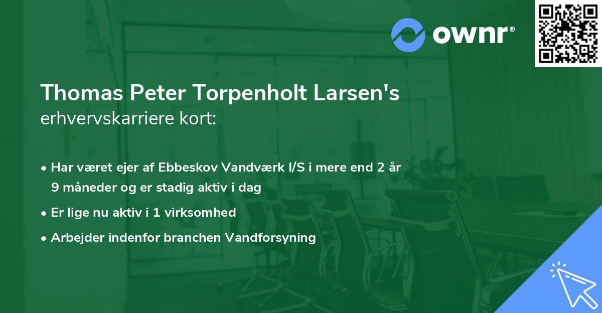 Thomas Peter Torpenholt Larsen's erhvervskarriere kort