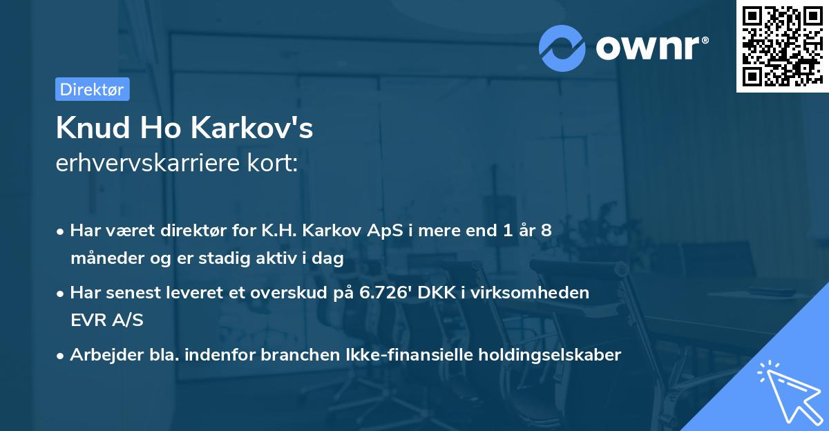 Knud Ho Karkov's erhvervskarriere kort