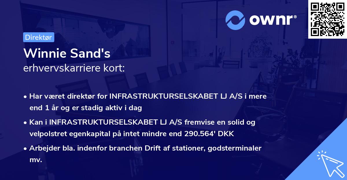 Winnie Sand's erhvervskarriere kort