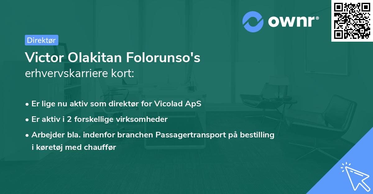 Victor Olakitan Folorunso's erhvervskarriere kort