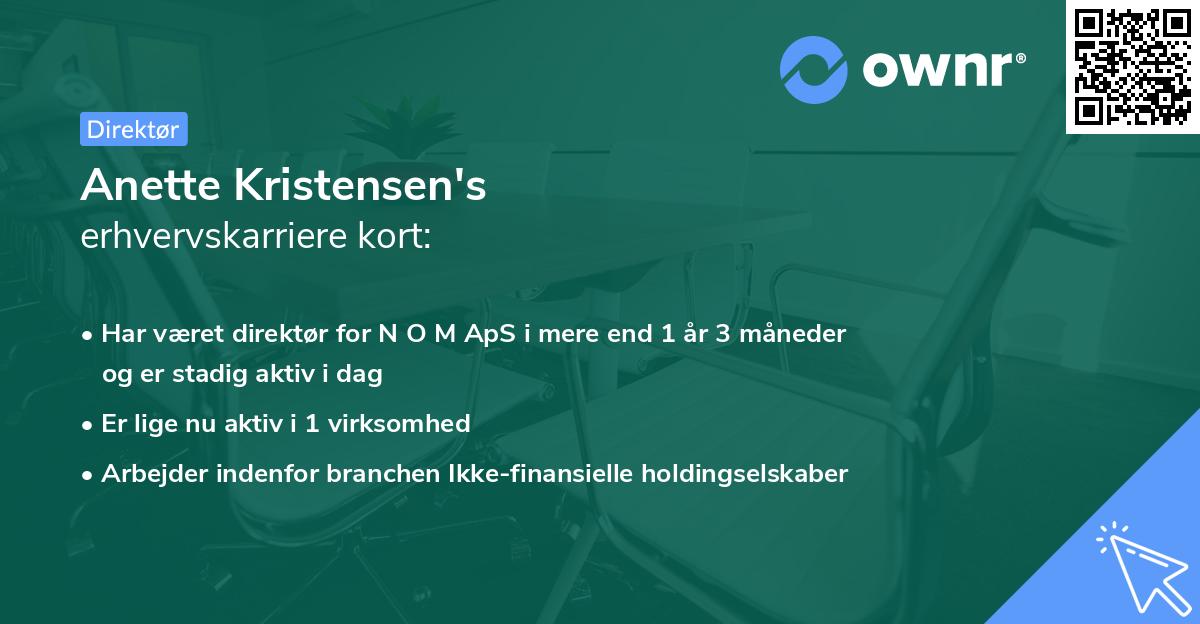 Anette Kristensen's erhvervskarriere kort