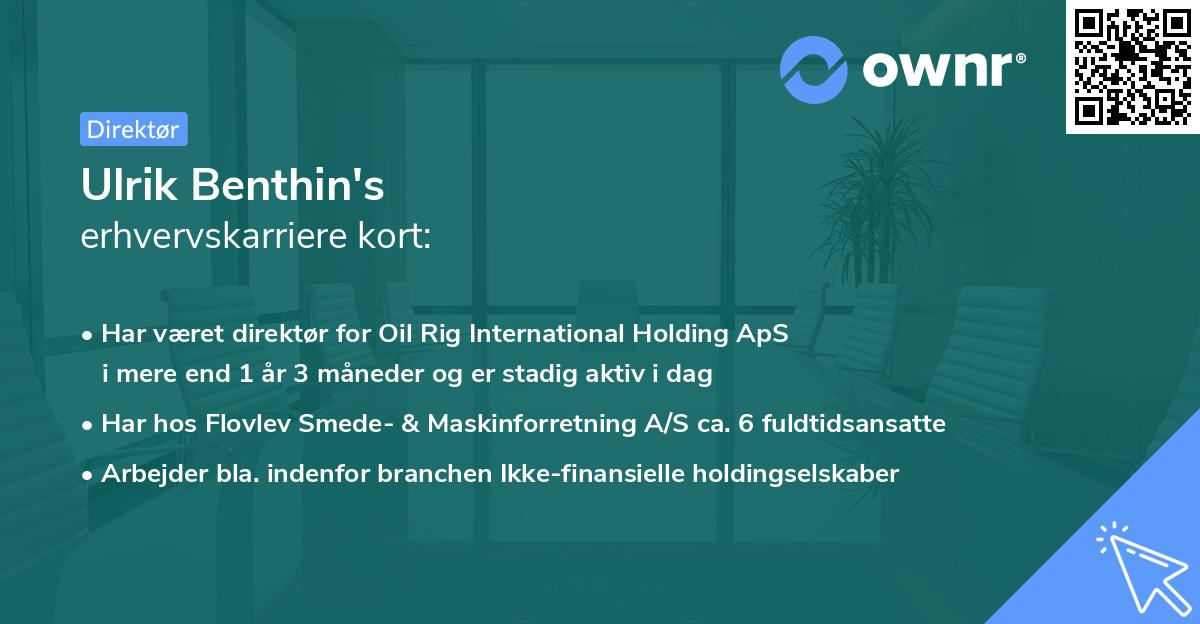 Ulrik Benthin's erhvervskarriere kort