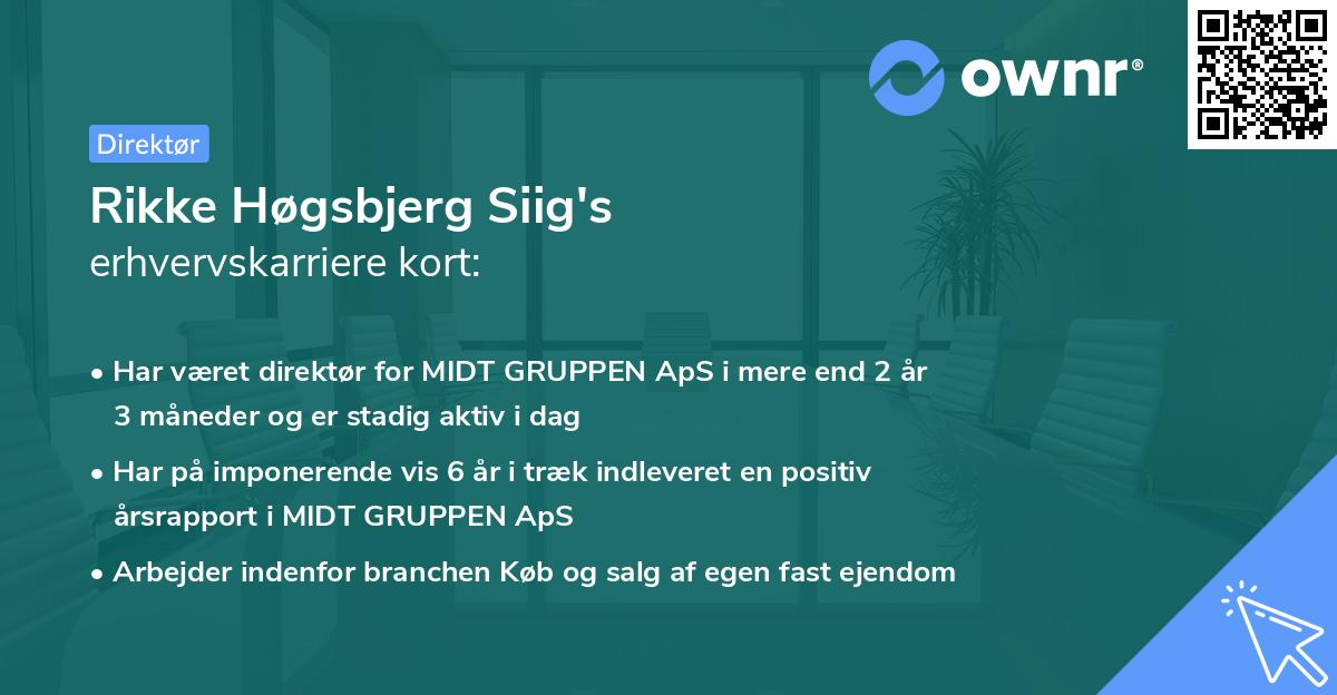 Rikke Høgsbjerg Siig's erhvervskarriere kort