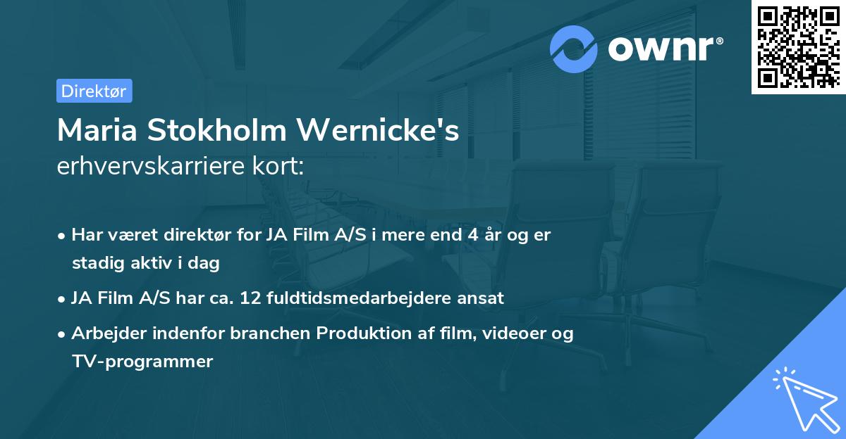Maria Stokholm Wernicke's erhvervskarriere kort