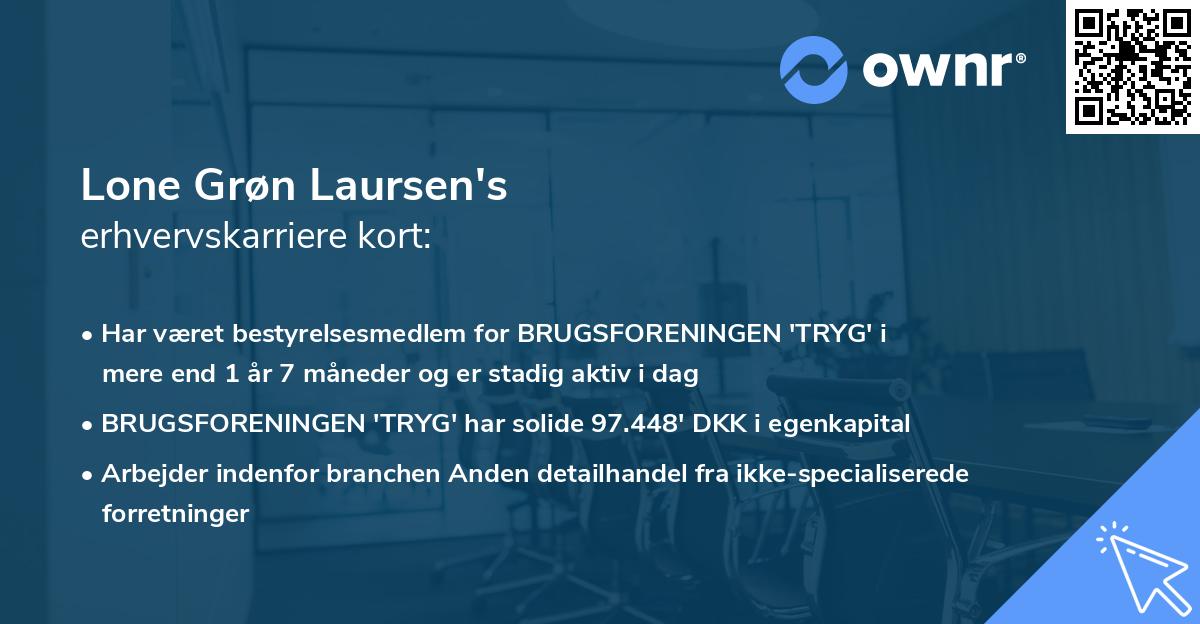 Lone Grøn Laursen's erhvervskarriere kort