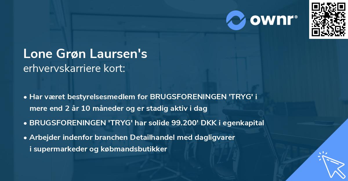 Lone Grøn Laursen's erhvervskarriere kort