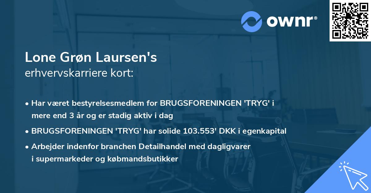 Lone Grøn Laursen's erhvervskarriere kort