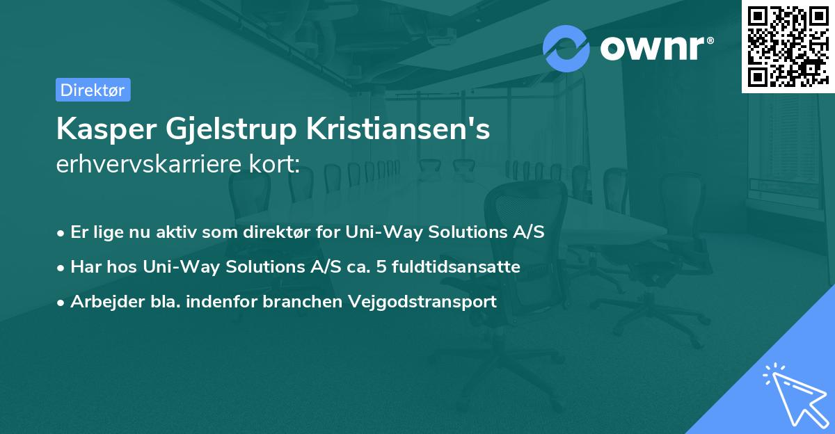 Kasper Gjelstrup Kristiansen's erhvervskarriere kort