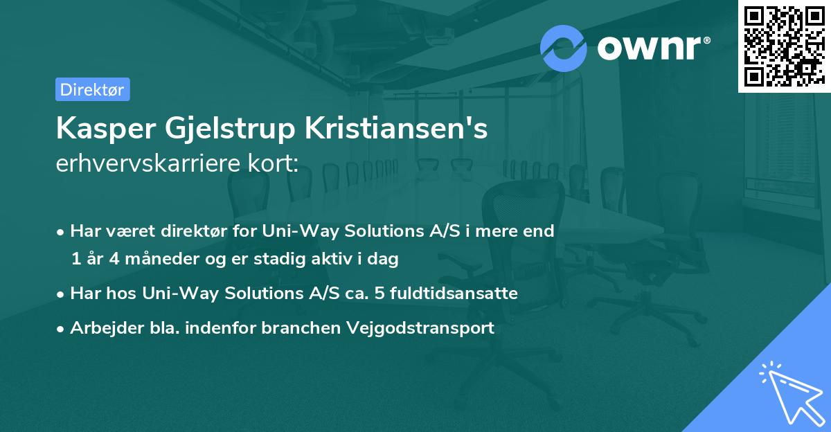 Kasper Gjelstrup Kristiansen's erhvervskarriere kort