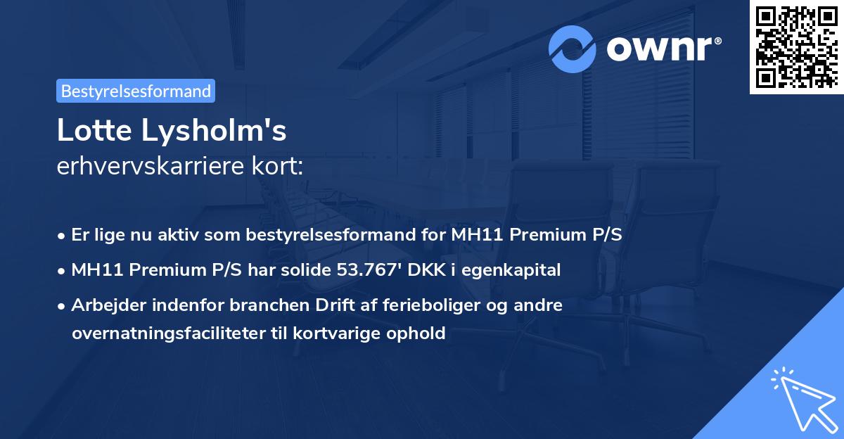 Lotte Lysholm's erhvervskarriere kort