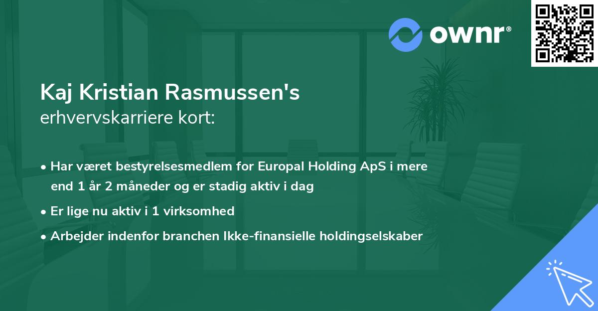 Kaj Kristian Rasmussen's erhvervskarriere kort