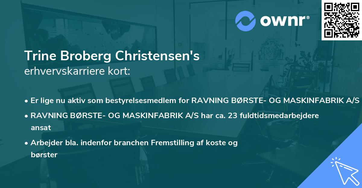 Trine Broberg Christensen's erhvervskarriere kort