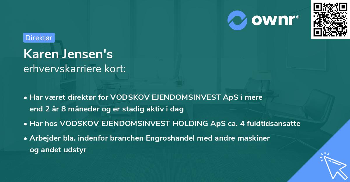 Karen Jensen's erhvervskarriere kort