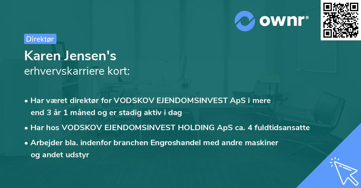 Karen Jensen's erhvervskarriere kort