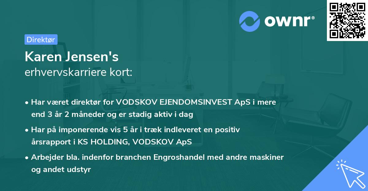 Karen Jensen's erhvervskarriere kort
