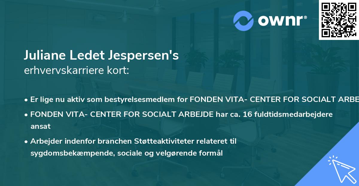 Juliane Ledet Jespersen's erhvervskarriere kort