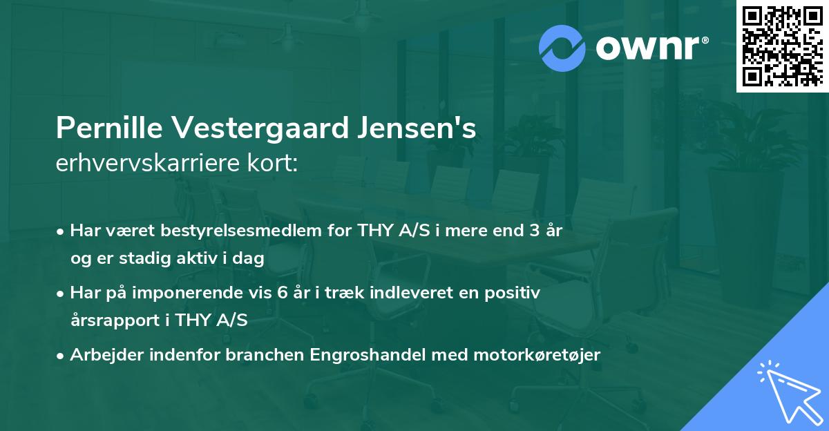 Pernille Vestergaard Jensen's erhvervskarriere kort