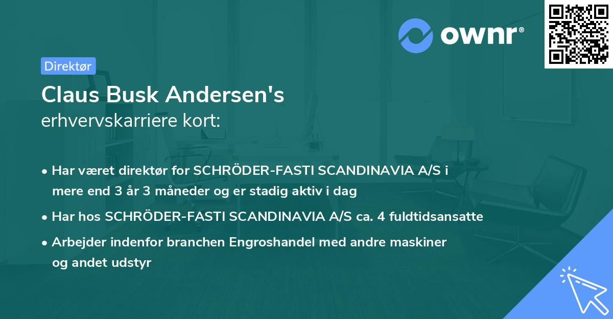 Claus Busk Andersen's erhvervskarriere kort