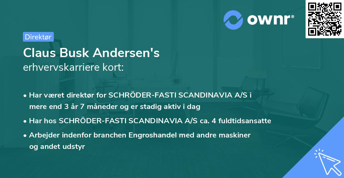 Claus Busk Andersen's erhvervskarriere kort