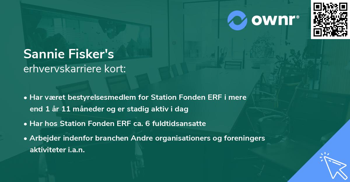 Sannie Fisker's erhvervskarriere kort
