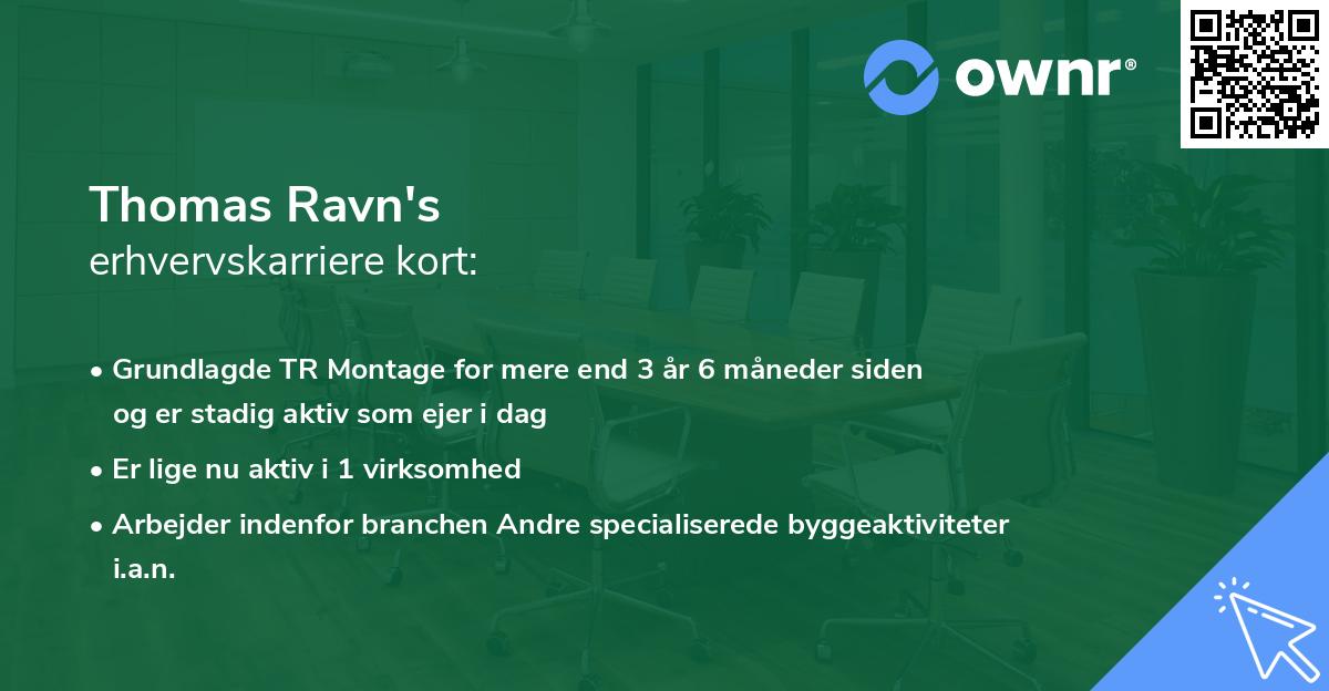 Thomas Ravn's erhvervskarriere kort