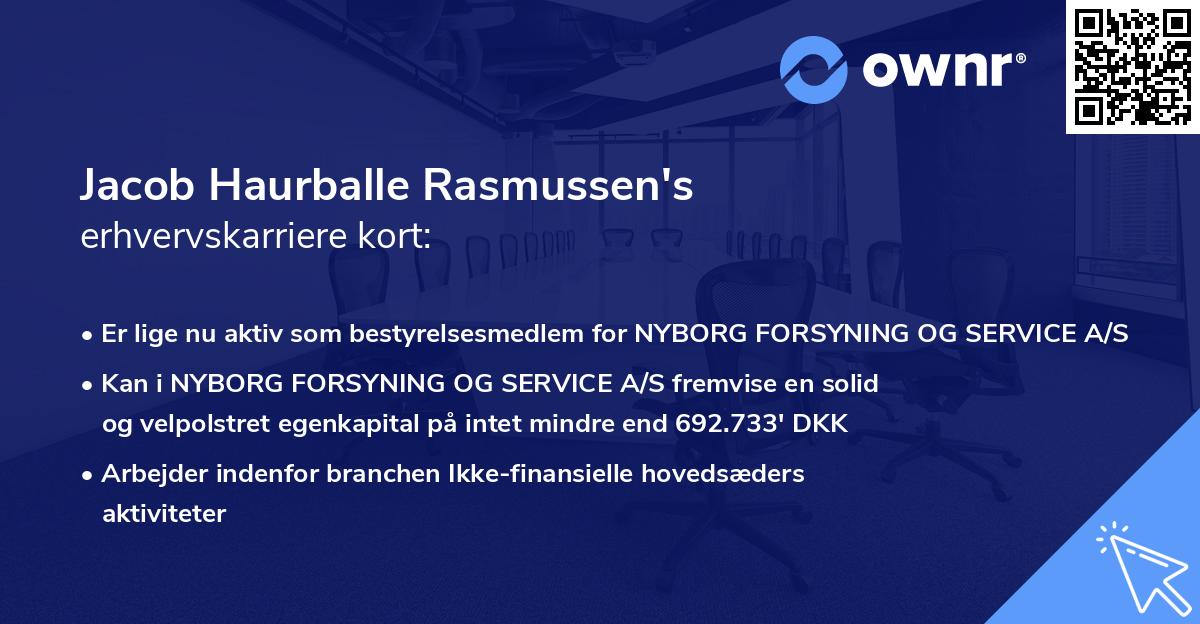 Jacob Haurballe Rasmussen's erhvervskarriere kort