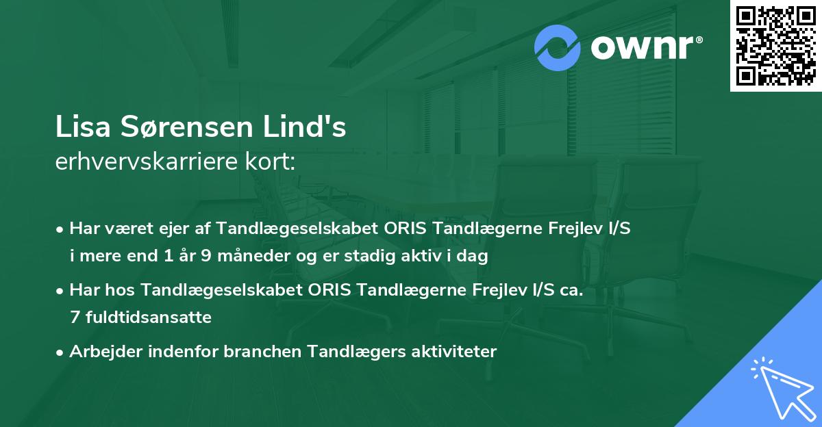 Lisa Sørensen Lind's erhvervskarriere kort