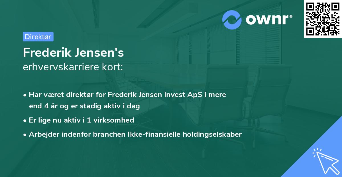 Frederik Jensen's erhvervskarriere kort