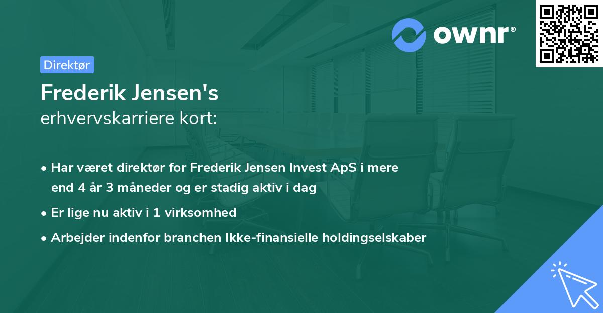 Frederik Jensen's erhvervskarriere kort