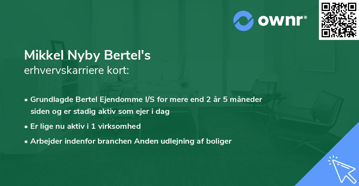 Mikkel Nyby Bertel's erhvervskarriere kort