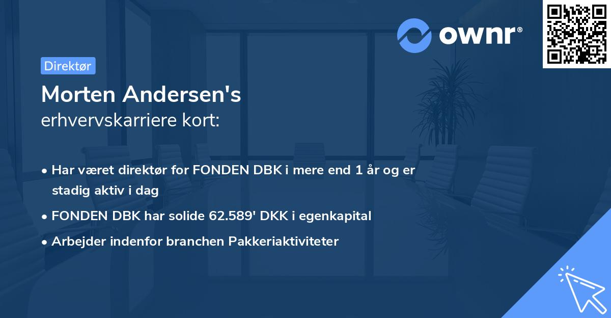 Morten Andersen's erhvervskarriere kort