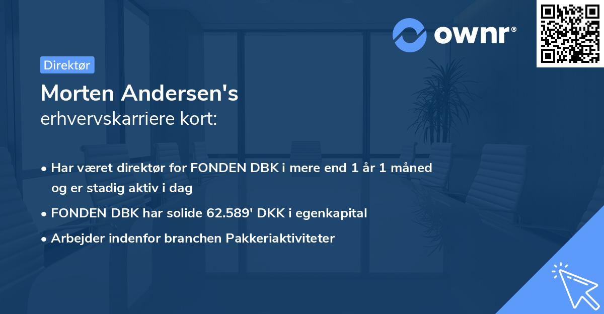 Morten Andersen's erhvervskarriere kort