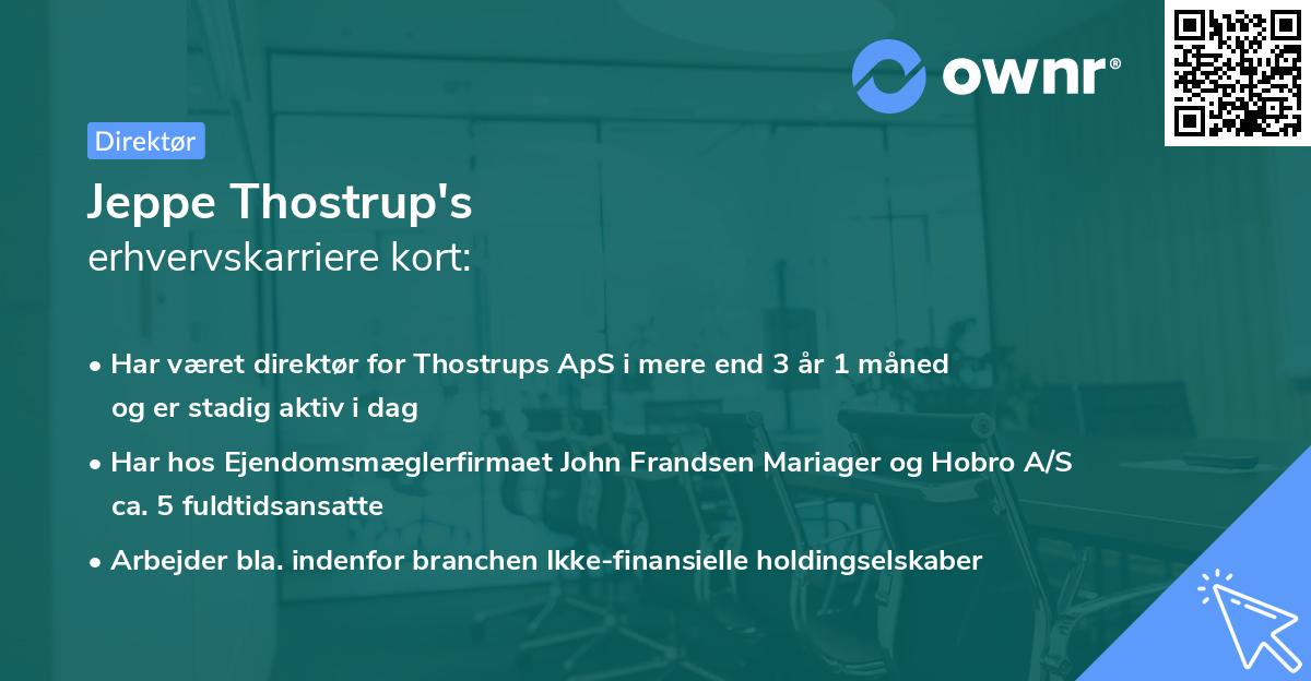 Jeppe Thostrup's erhvervskarriere kort