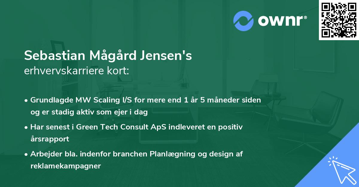 Sebastian Mågård Jensen's erhvervskarriere kort