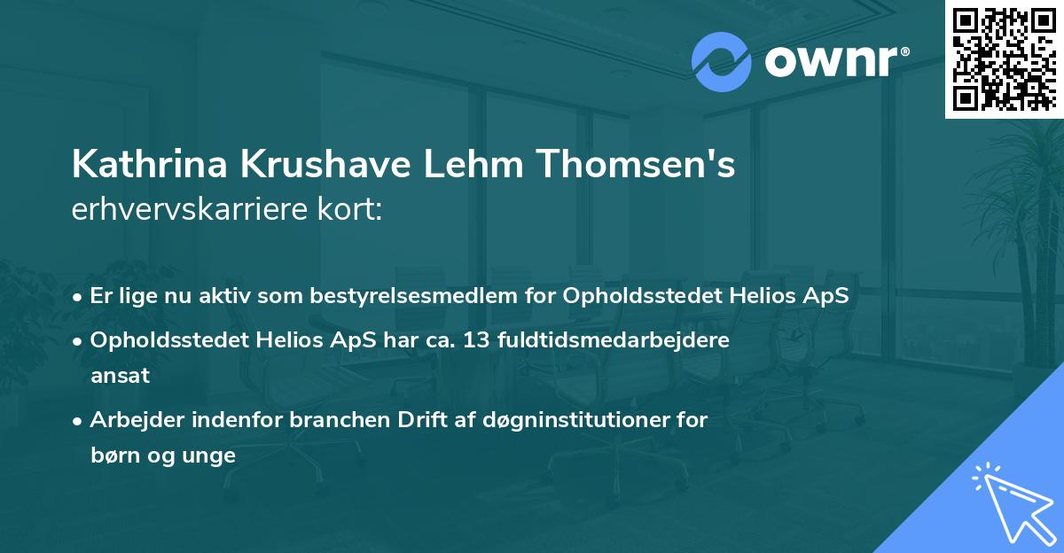 Kathrina Krushave Lehm Thomsen's erhvervskarriere kort