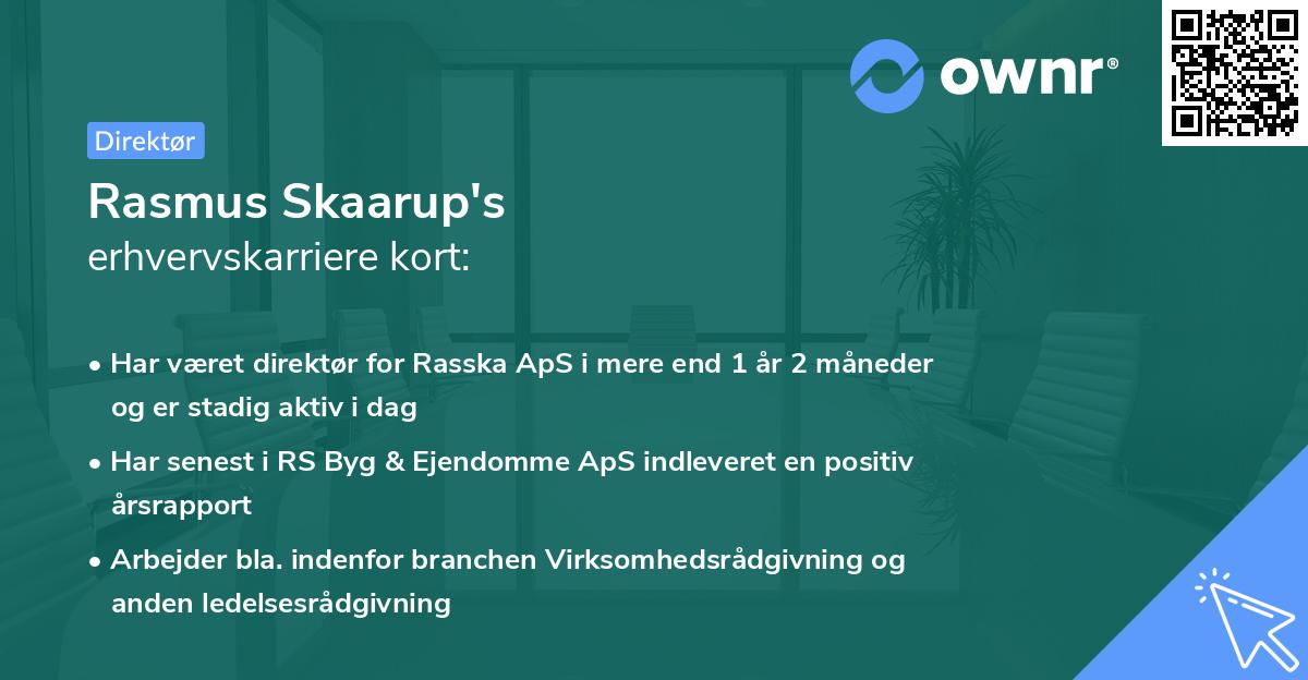 Rasmus Skaarup's erhvervskarriere kort
