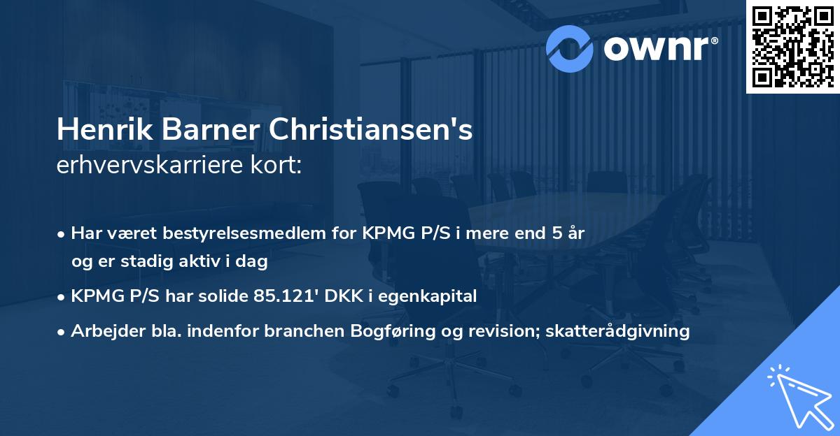Henrik Barner Christiansen's erhvervskarriere kort